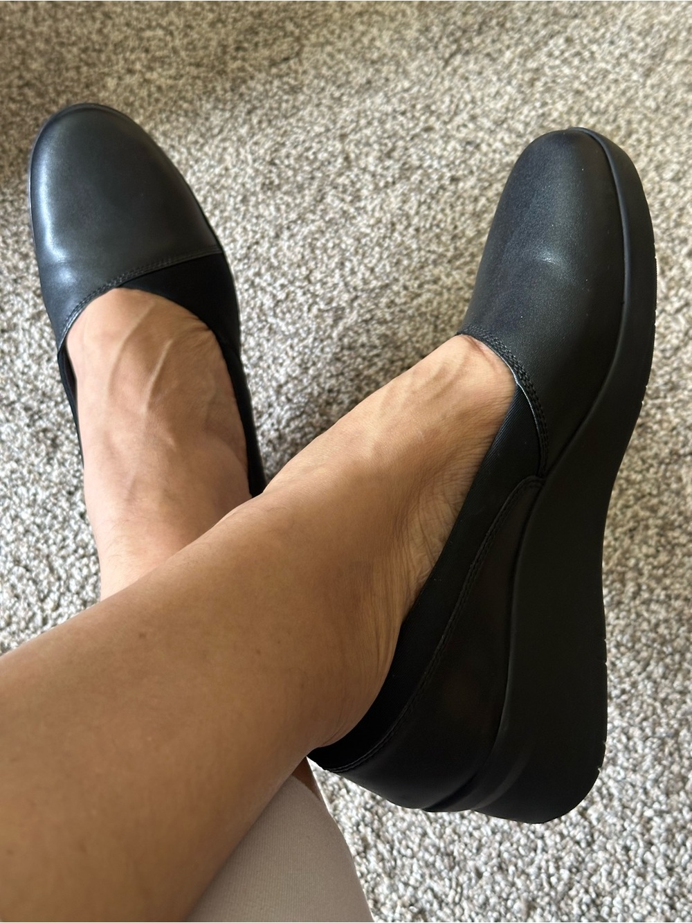 Clarks Black Slip-On Comfort Flats - Picture 3 of 9